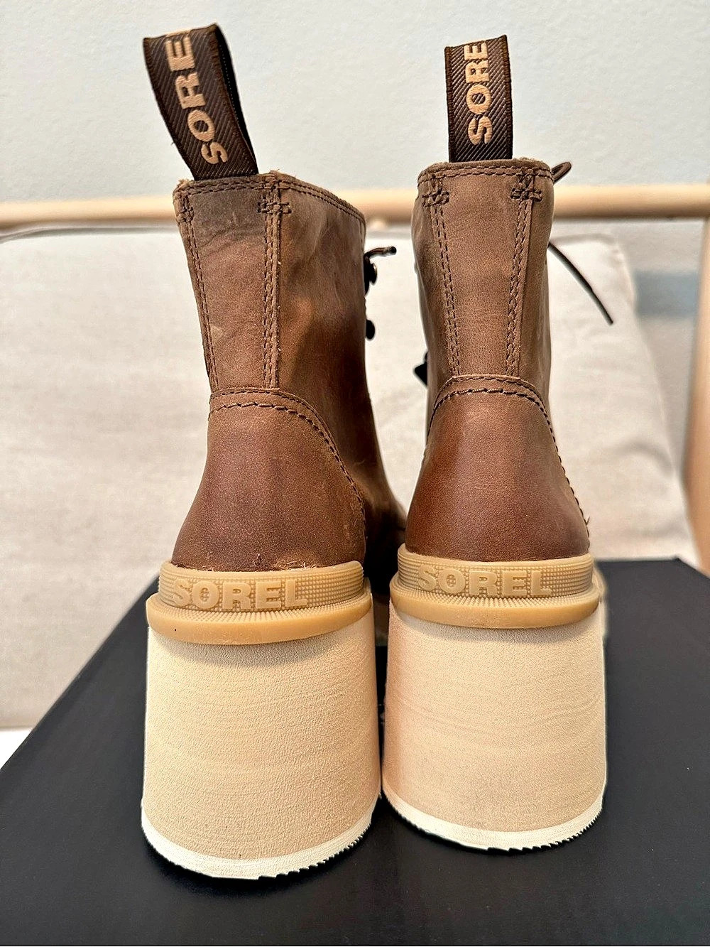 🫎 Sorel Hi-Line Heel Lace-Up Platform Boots 🥾 10 NWT - Picture 3 of 6
